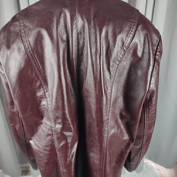 General Leather Women's Two Button Chocolate Leather Coat Jacket Size 24.5 - Picture 6 of 13